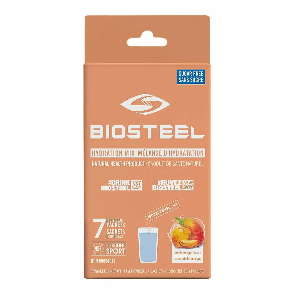 BIOSTEEL HYDRATION SPORTS DRINK MIX 7 COUNT BOX - PEACH MANGO